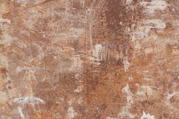 old, rusty metal surface with dirty white traces