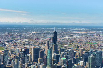 Fototapeta na wymiar Aerial View of Downtown Chicago