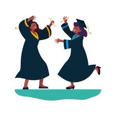 afro women students graduated celebrating