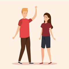 Fototapeta premium beauty boy and girl couple with casual clothes