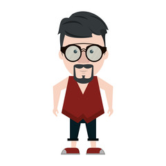Hipster guy with glasses and mustache