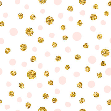 pink and gold polka dot pattern
