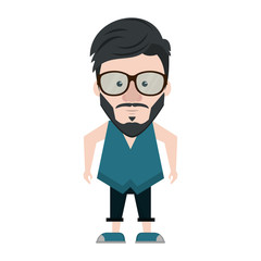 Hipster guy with glasses and mustache