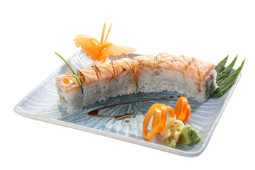sushi plate decoration isolated