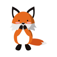Cute fox animal cartoon vector illustration