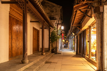 Fototapeta na wymiar Beautiful Night View of Zhouzhuang, an Ancient Town in Jiangsu Province