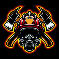 firefighter logo vector and icon