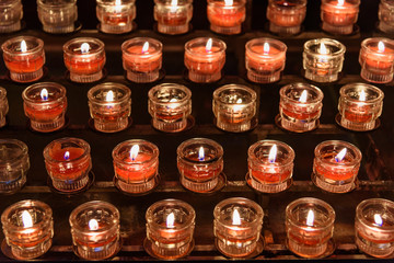 Candles in Salzburg Cathedral. Salzburg. Austria