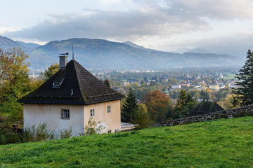 Fototapeta na wymiar Richterhohe Castle on Monchsberg mountain. Salsburg. Austria