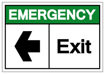 Emergency Exit Symbol Sign, Vector Illustration, Isolate On White Background Label. EPS10