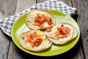 Mexican open faced quesadillas with 