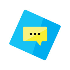 Isolated bubble chat on a blue sticker - Vector
