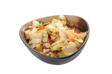cabbage main dish asian cuisine white background