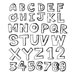 Doodle hand drawn font design