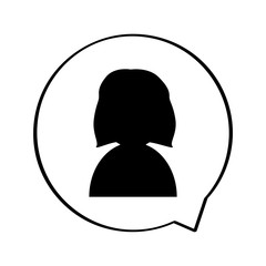 Isolated woman avatar icon on a bubble chat - Vector