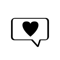 Isolated heart shape icon on a bubble chat - Vector