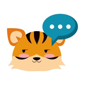 Cute tiger animal cartoon vector illustration