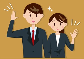 ビジネス　上半身　男女