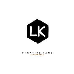 L K LK Initial logo template vector. Letter logo concept