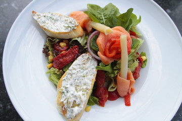 dried tomatoes salad top view