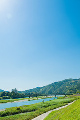 Fototapeta premium 仁淀川土手