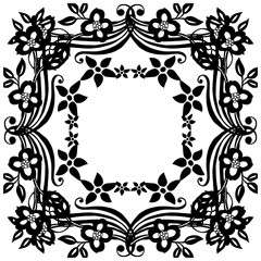 Vector illustration ornate with drawing flower frame