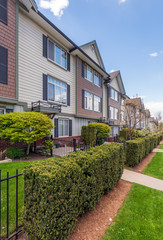 Beautiful exterior of newly built luxury home.