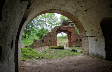 ruins of the entry of fort No. 1 in the Przemyśl fortress from the time of the First World War