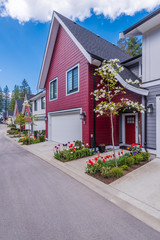 Beautiful exterior of newly built luxury home.