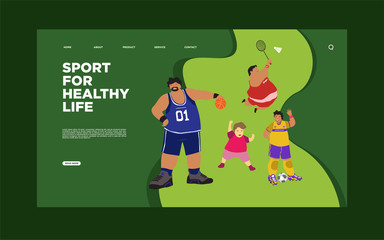 vector Illustration Sport  basketball  running  football for Healthy life. Illustration can use for, landing page, template, ui, web, homepage, poster, banner, flyer