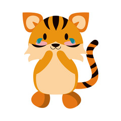 Cute tiger animal cartoon vector illustration