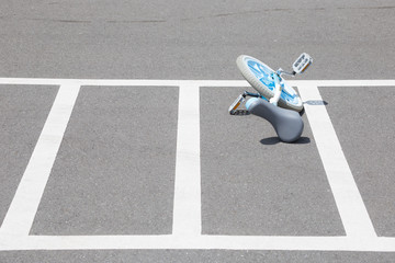 Chiba, Japan, 05/05/2019 , monowheel bike parked in a bike parking © wothan