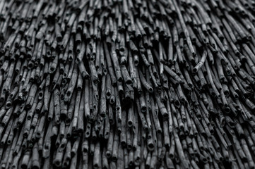 Reeds neatly laid out on a roof