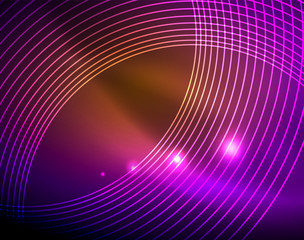 Neon circles abstract background