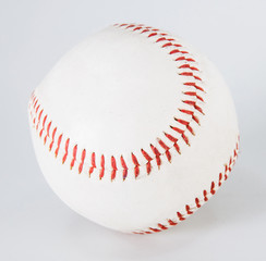 Baseball isolated on white with clipping path a well-worn