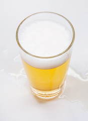 Glass of beer isolated on white