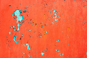 cracked paint on the steel plate for background.