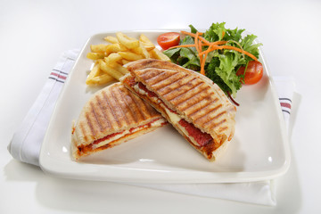 flat bread baked on a griddle toast turkish style street food cuisine with side dishes