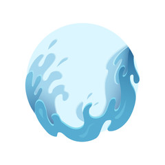 Obraz premium Violent sea waves in circle. Streams of water. Badges with storm. Vector splash illustration for articles, banners, covers and your design.