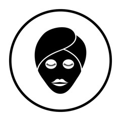 Woman Head With Moisturizing Mask Icon