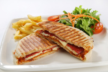 flat bread baked on a griddle toast turkish style street food cuisine with side dishes