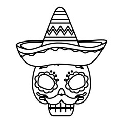 death mask with mexican hat
