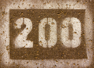 the numbers on the pavement 200
