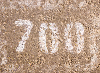 the numbers on the asphalt 700