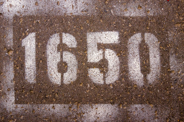 the numbers on the pavement 1650