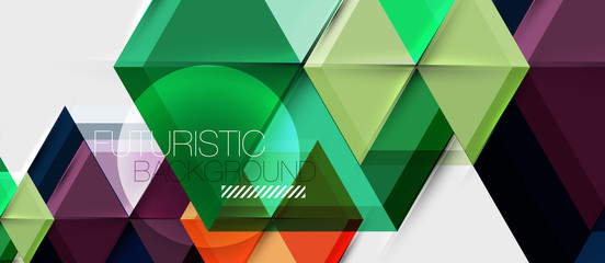 Geometric triangle and hexagon abstract background, vector illustration