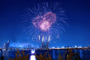 fireworks over the river