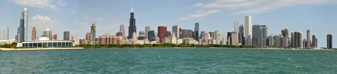 Fototapeta na wymiar Panorama Chicago. Chicago cityscape. Skyscrapers of Chicago