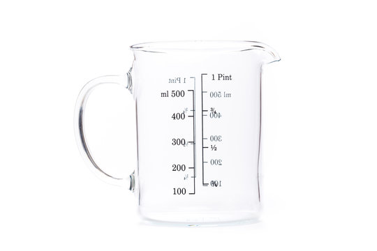 Empty measuring cup isolated on white background
