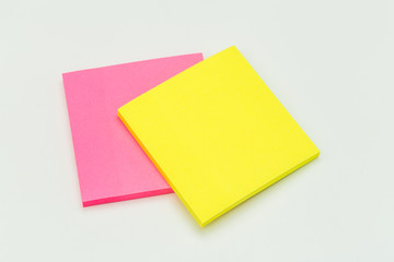 set of colour  paper stick note on a white background